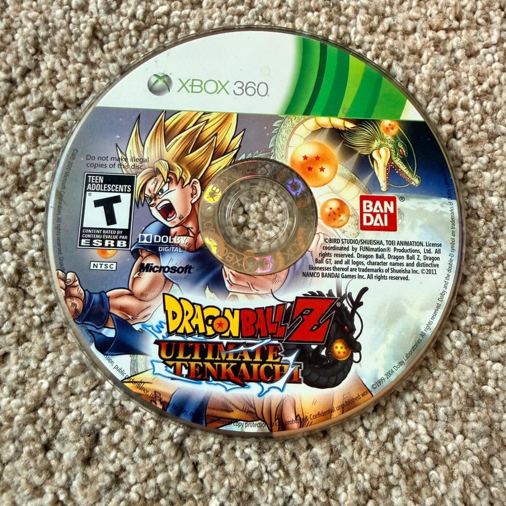 Dragon Ball Z Ultimate Tenkaichi Xbox 360 DBZ Fighting Game Disc‎ Only Untested